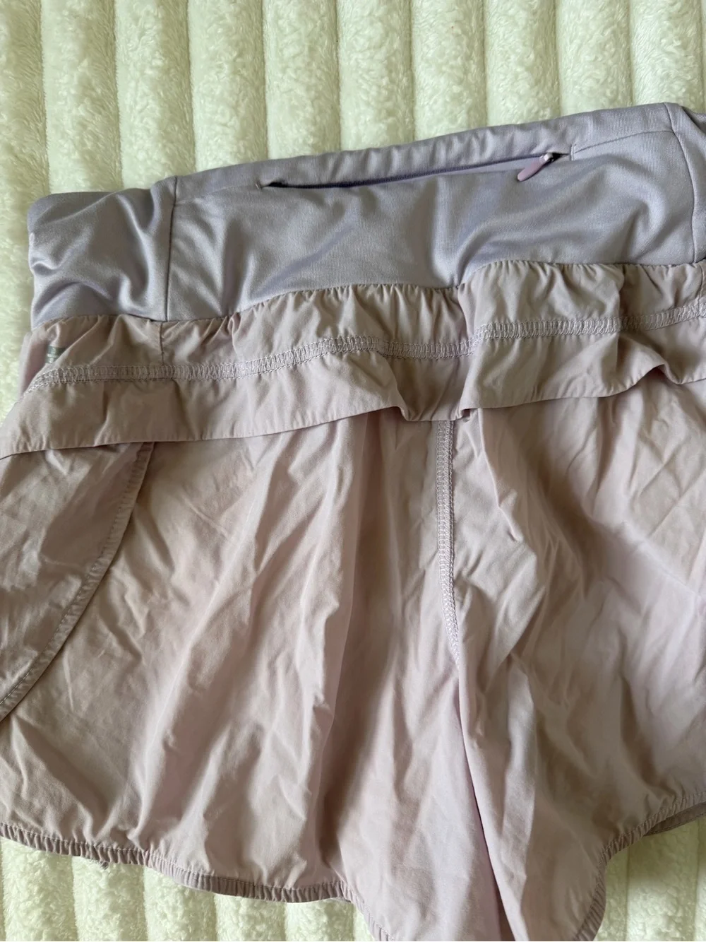 Fabletics Lavender Athletic Fold-Over Waist Shorts